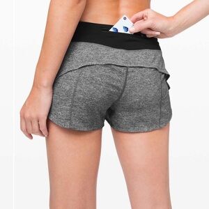 Lululemon Athletica Women's Speed Up Short Gray/Black Athletic Shorts Size: 8